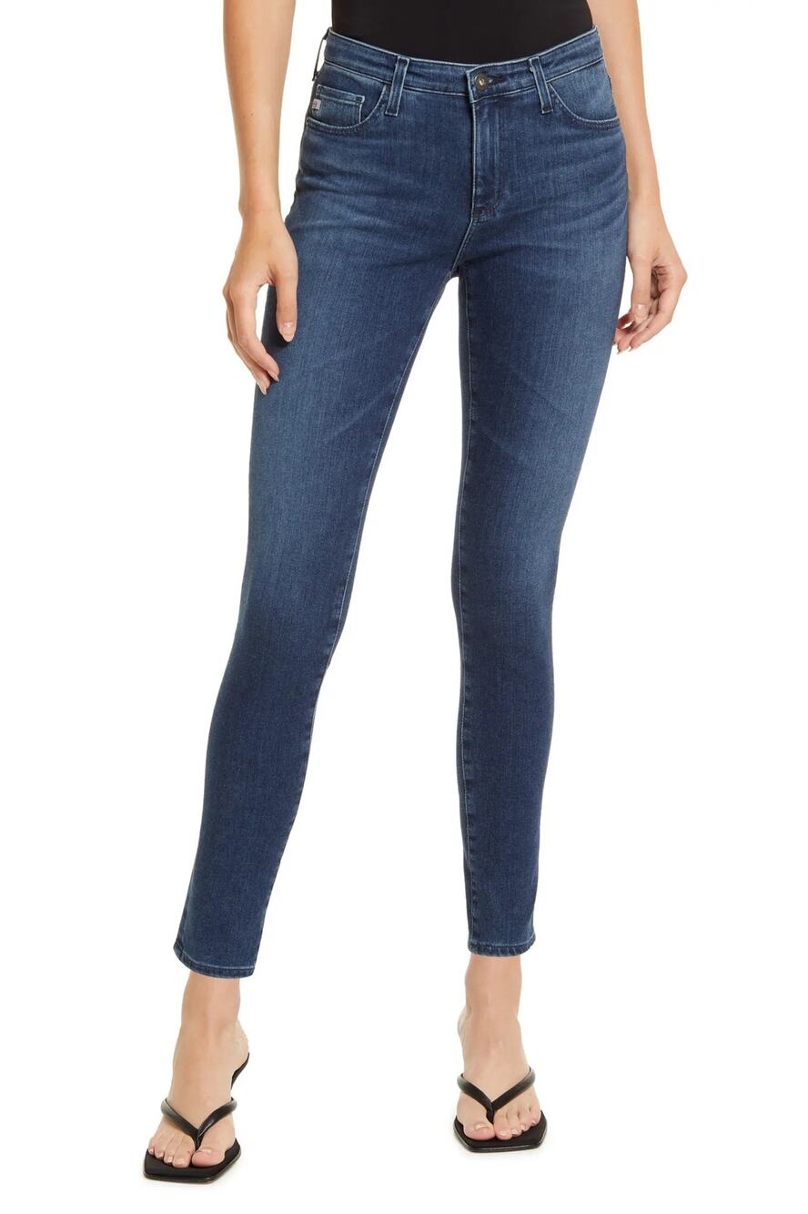 AG Adriano Goldschmied Legging Ankle Jeans Size 31R Blue Dark Wash Skinny Y2K